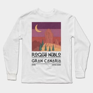 Roque Nublo, Gran Canaria, Spain Retro Travel Long Sleeve T-Shirt